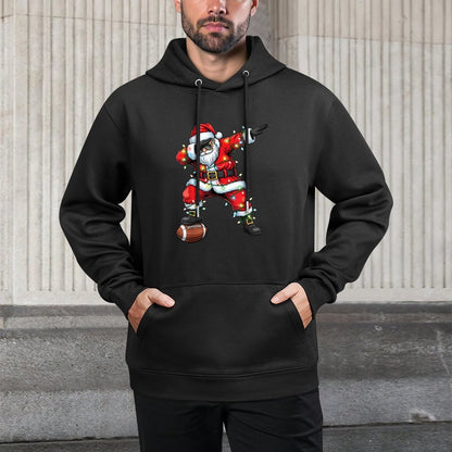 Dabbing Santa Funny Christmas Football Men Women Boys Girls Adjustable Hood Hoodie