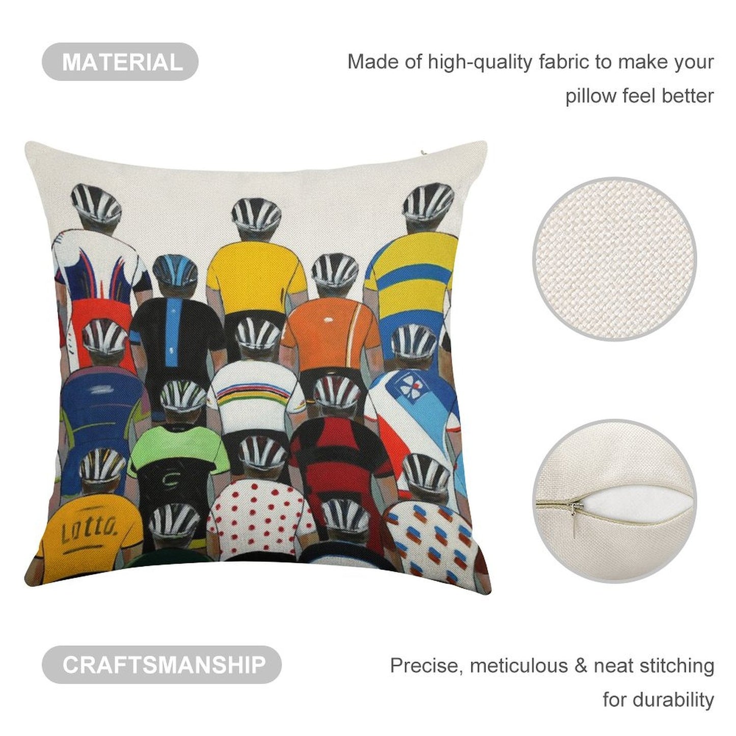 Maillots Shirt Linen Throw Pillow Cover