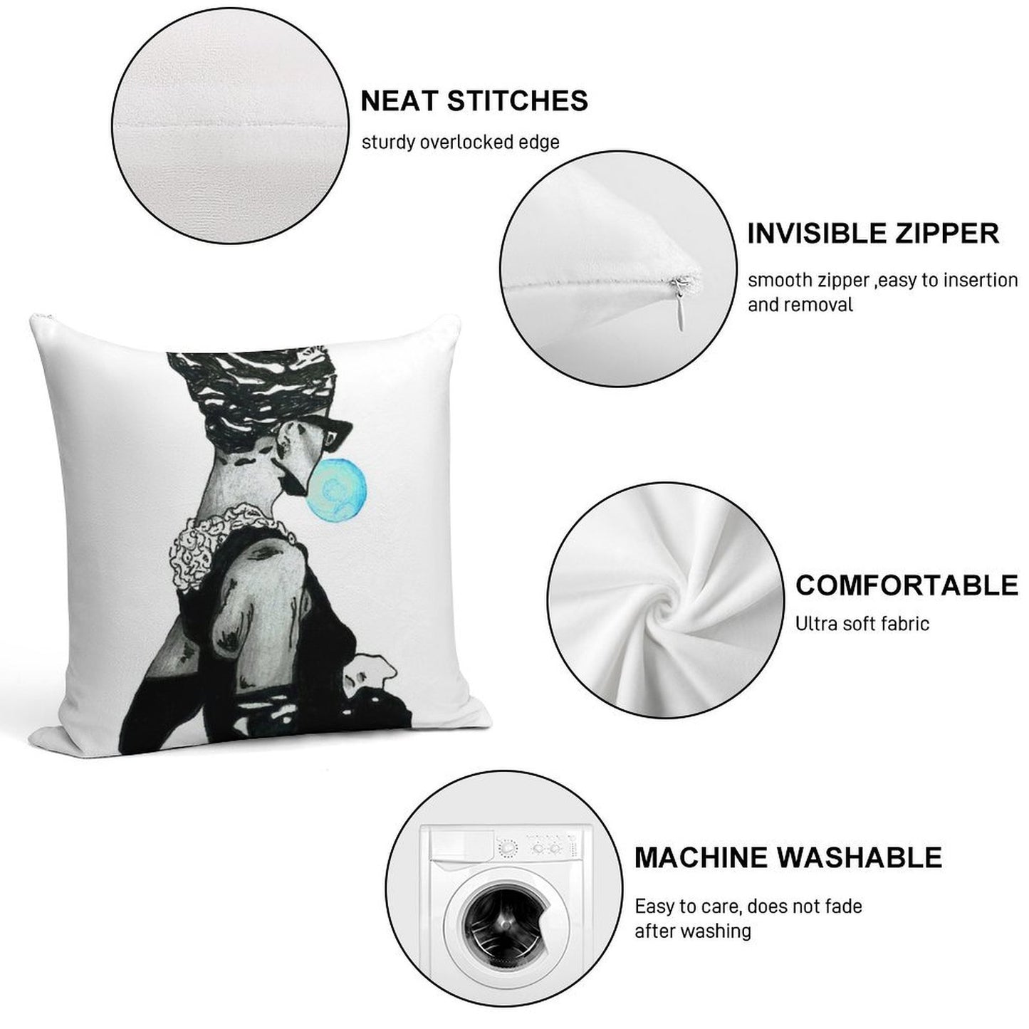Audrey Hepburn at Tiffany's 3 Soft Washable Throw Pillow