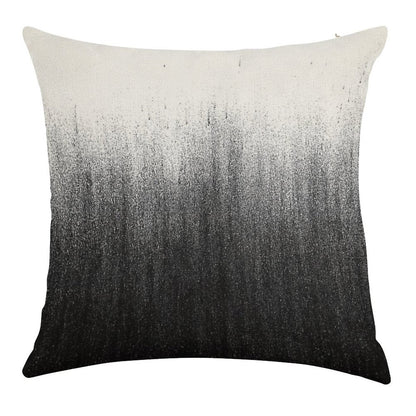 Charcoal Ombré Linen Throw Pillow Cover