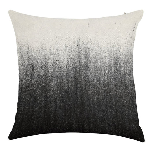 Charcoal Ombré Linen Throw Pillow Cover