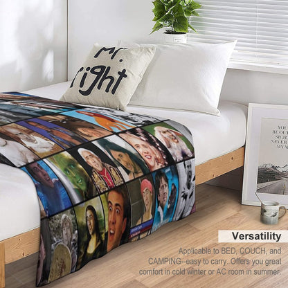 Nicholas Cage Pattern - Nicolas Cage - Nick Cage Nic Cage Throw Blanket