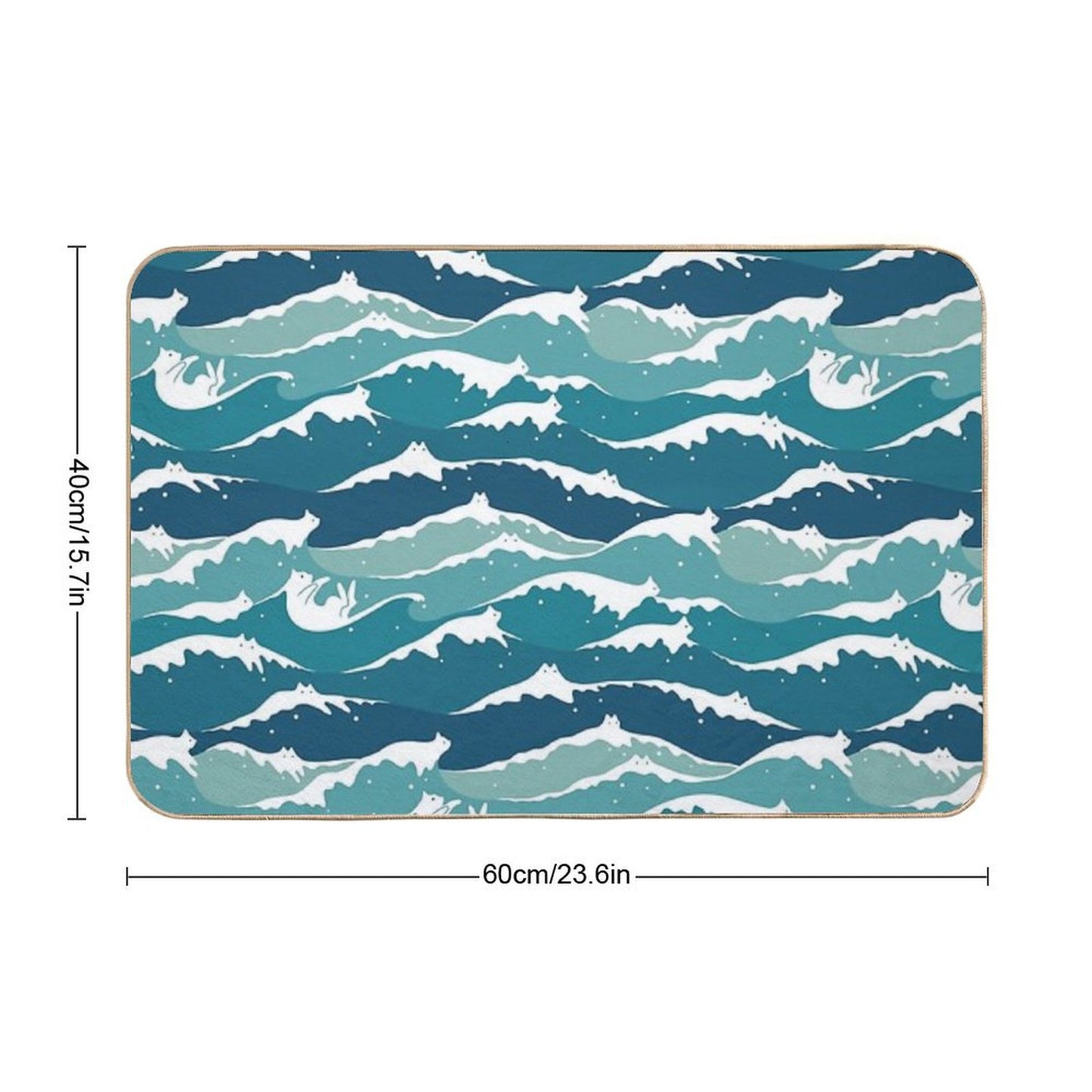 Cat Landscape 135 Cat Waves Bath Mat