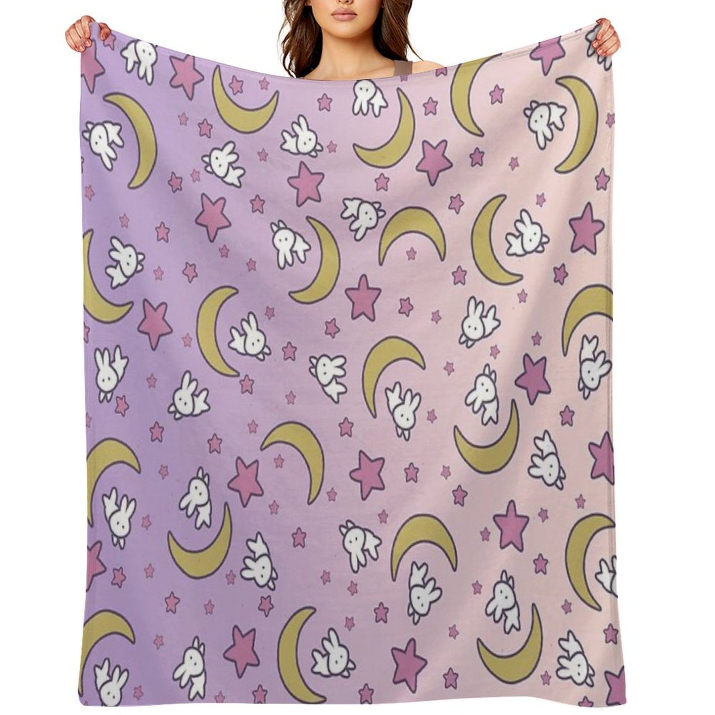 Sailor Moon - Usagi's Print Moon Bunny Blanket Throw Blanket