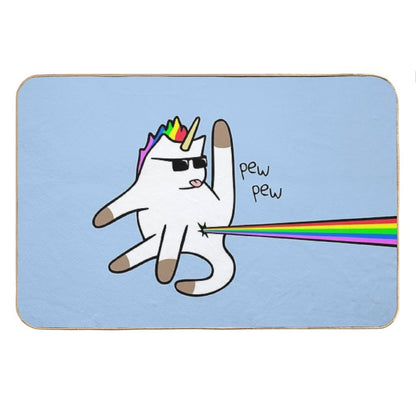 Unicorn Cat Rainbow Butt Laser Bath Mat
