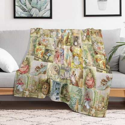 Beatrix Potter Collage Throw Blanket