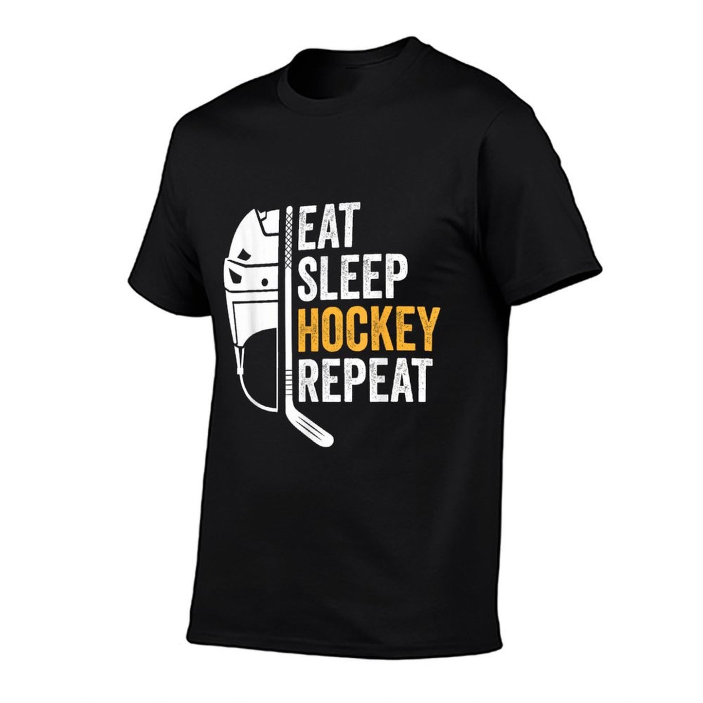 Eat Sleep Hockey Repeat Kids Adult Ice Hockey Retro Vintage T-Shirt