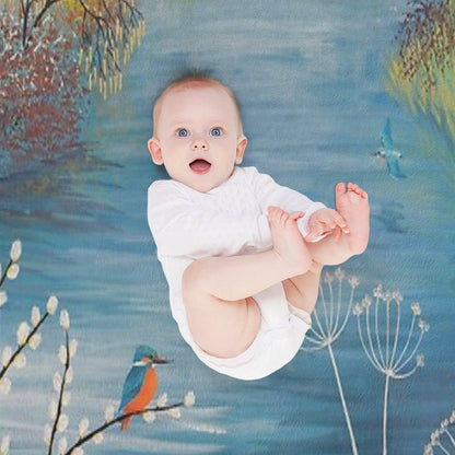 Spring at Kingfisher Pool Throw Blanket