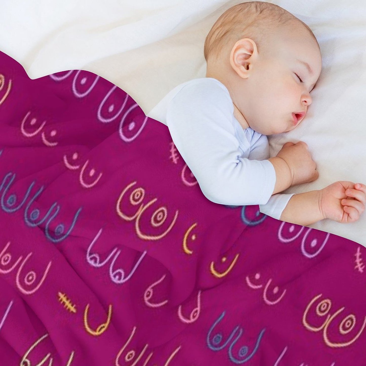 BOOBIES PASTEL PATTERN PINK Throw Blanket