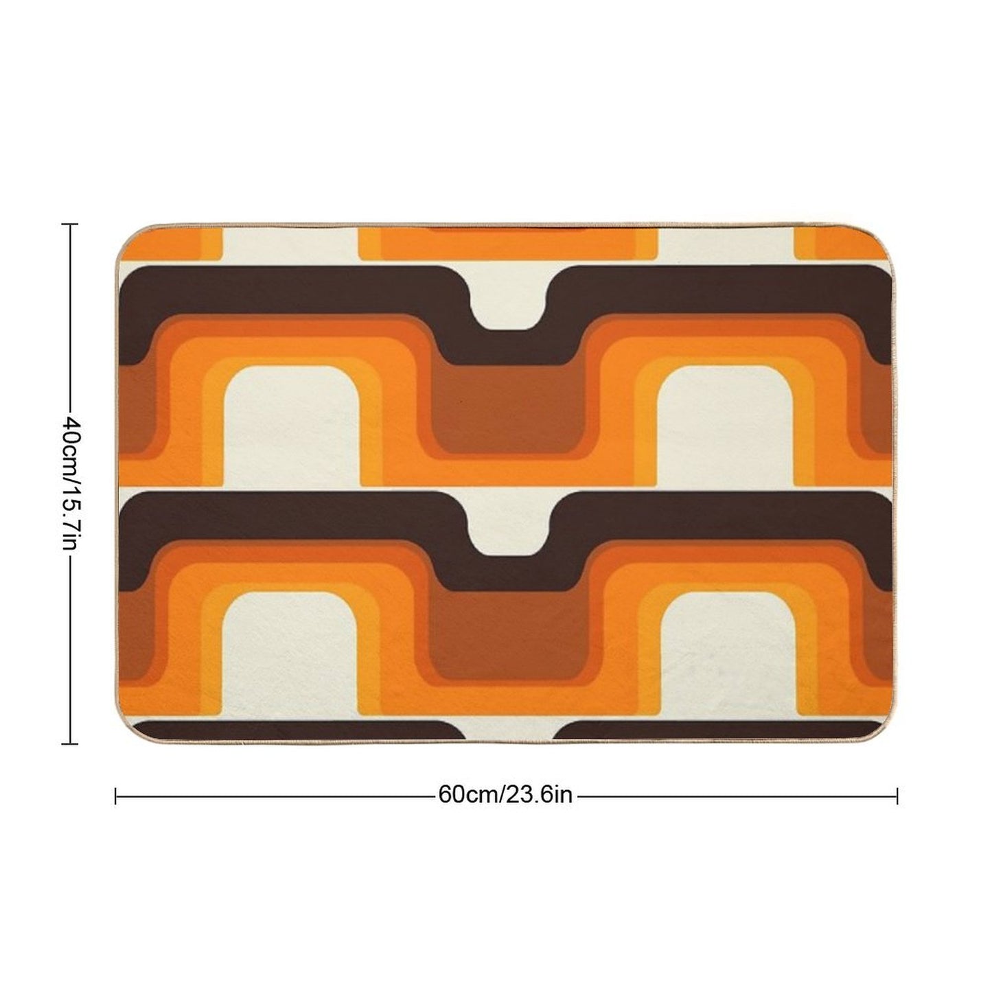 Mid-Century Modern Meets 1970s Orange Bath Mat