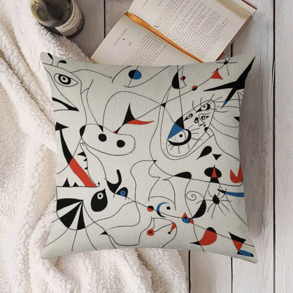 Joan Mirò #5 Linen Throw Pillow Cover