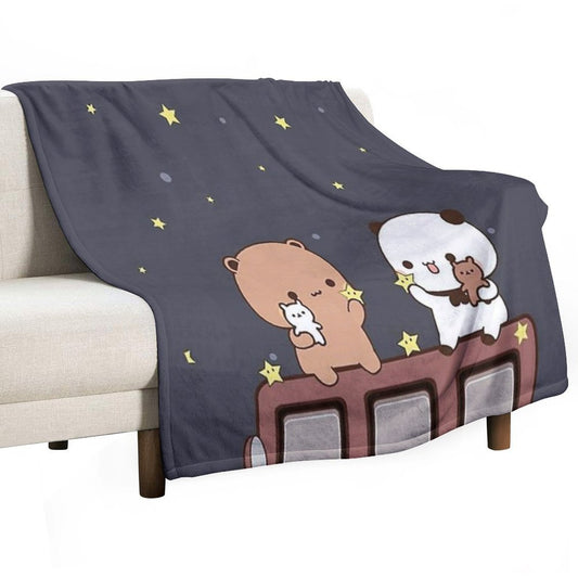 Bubu And Dudu Watching The Moon Together Throw Blanket