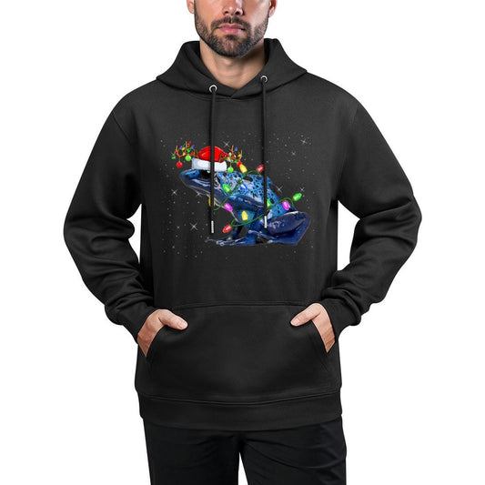 Xmas Lighting Santa Poison Dart Frog Christmas Colorfast Hoodie