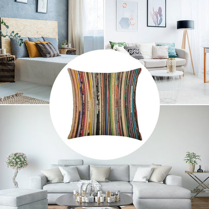 Record Collector Linen Throw Pillow Cover