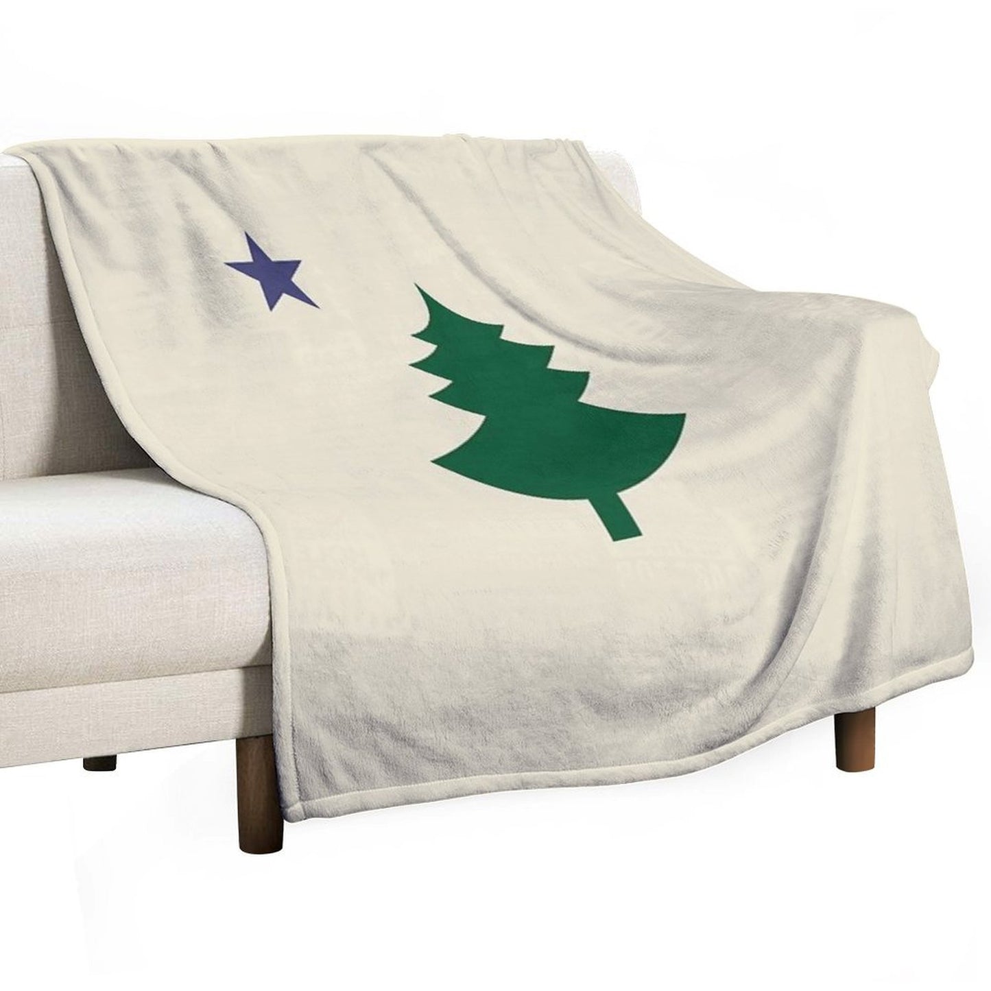 Old Original 1901 Maine State Flag with Pine Tree And Star Throw Blanket