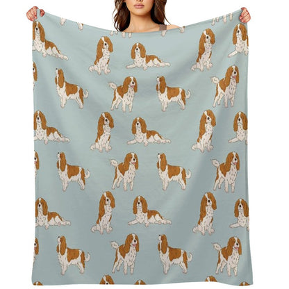 Blenheim Cavalier King Charles Spaniel Dog Throw Blanket