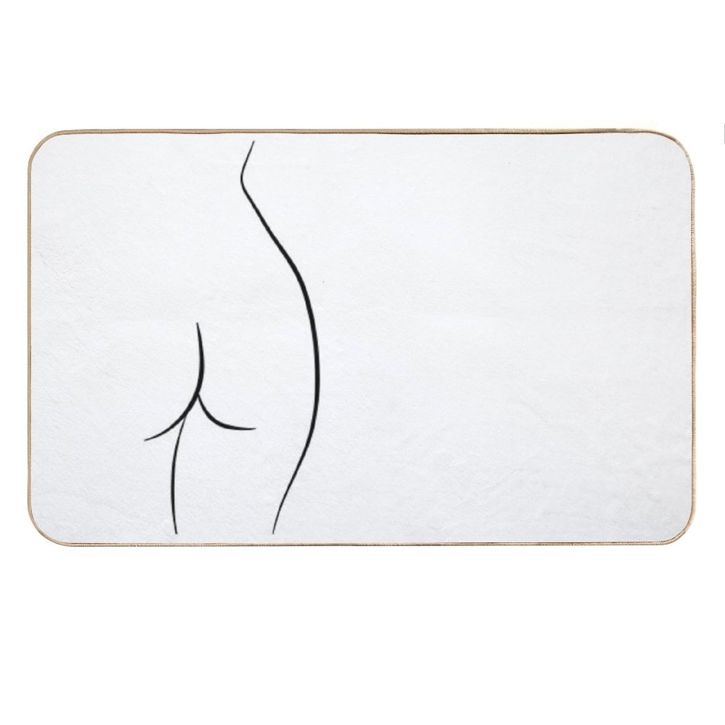 Naked Butt Line Drawing - Curvy Chiara Bath Mat