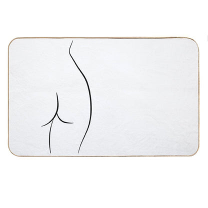 Naked Butt Line Drawing - Curvy Chiara Bath Mat