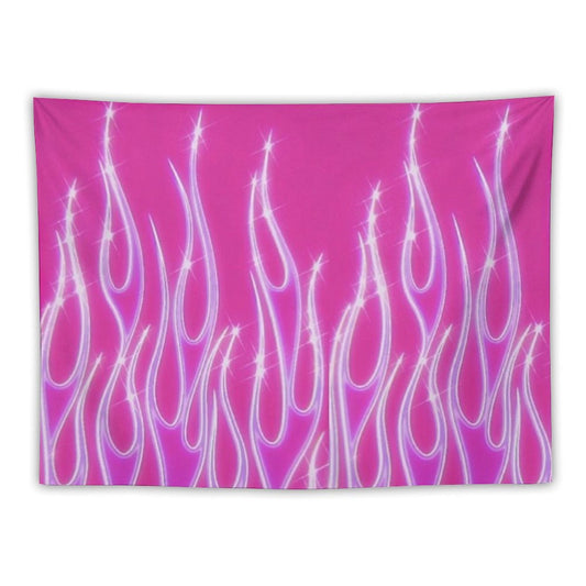 Pink Flames Tapestry