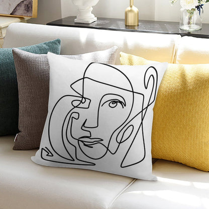 Abstract Face 1 Soft High-Density Material Throw Pillow