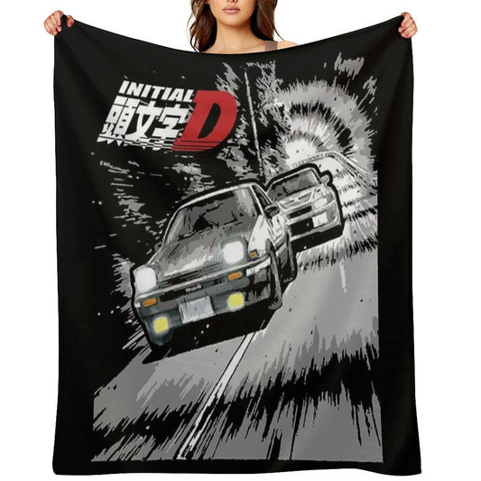 Initial D - Mountain Drift Racing Tandem AE86 Vs EVO 6 Throw Blanket