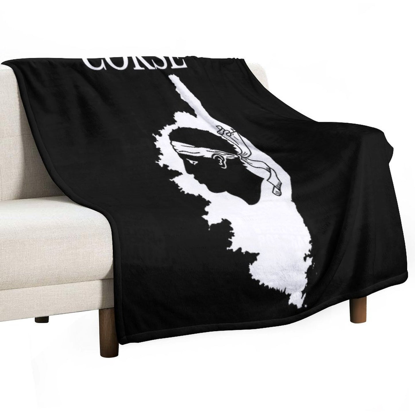 Corsica (Corse) Map, France, French Region. Throw Blanket