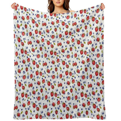 Strawberry, Blueberry, Mint Throw Blanket
