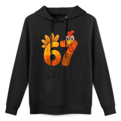 Funny Six Seven 6 7 Meme Thanksgiving Kids Boys Girls Turkey Colorfast Hoodie