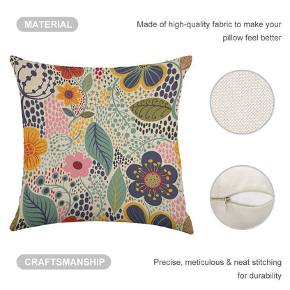Secret Garden Linen Throw Pillow Cover