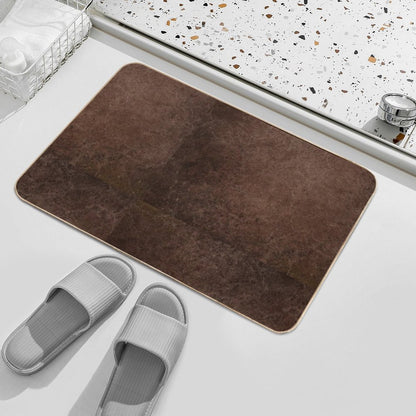 Dark Coffee Grounds Brown Marble Paint Swirl Design Bath Mat