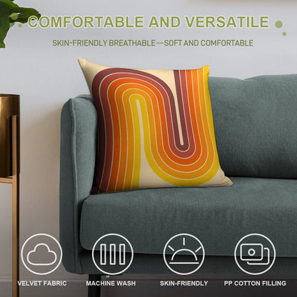 Retro Geometric Double Arch Design 522 Soft Home Decor Throw Pillow