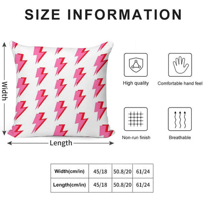 Pink And Red Lightning Soft Skin-Friendly Throw Pillow