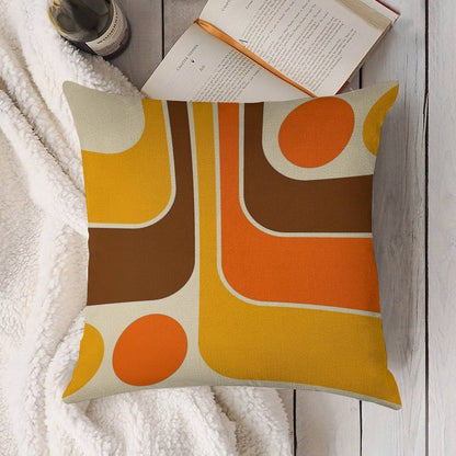 Retro Geometric Design 624 Linen Throw Pillow Cover