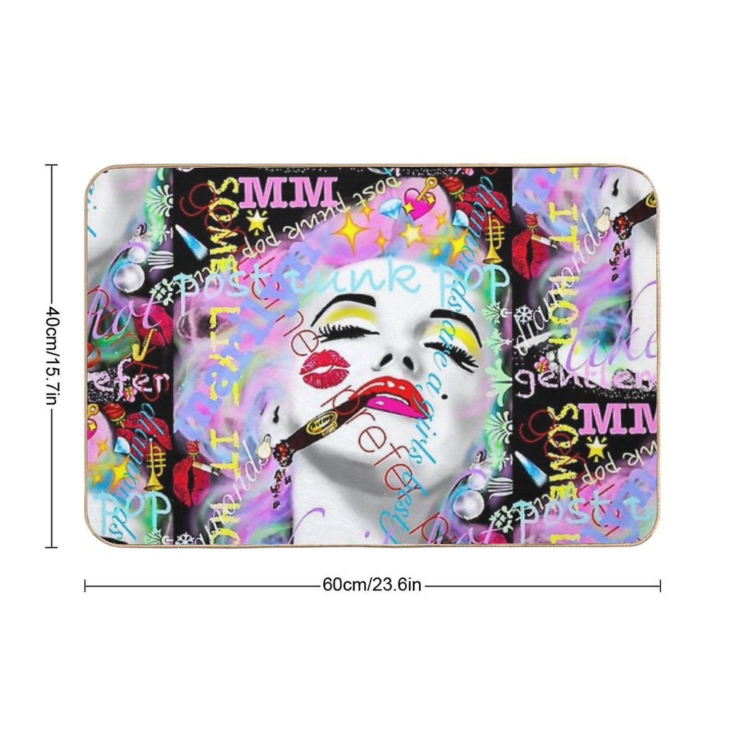 Marilyn Monroe with Graffiti Bath Mat