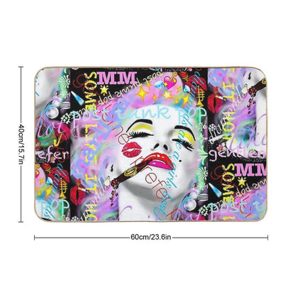 Marilyn Monroe with Graffiti Bath Mat