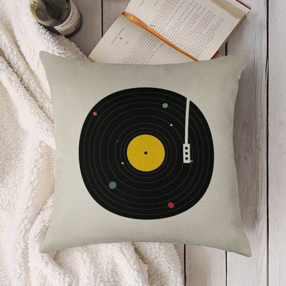 Music Everywhere Linen Throw Pillow Cover