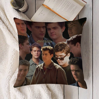 Joshua Jackson Collage Linen Throw Pillow Cover