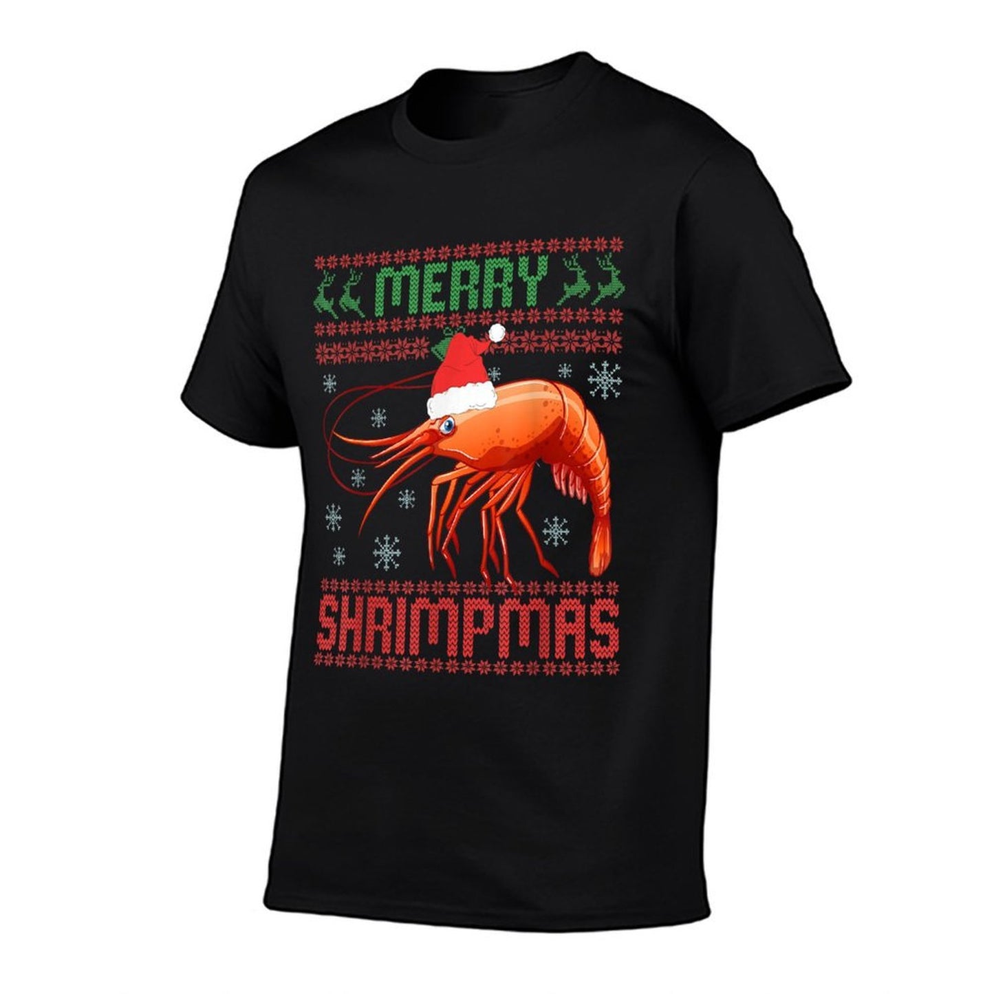 Merry Shrimpmas Funny Shrimp Ugly Christmas Sweater SeaFish  Soft T-Shirt