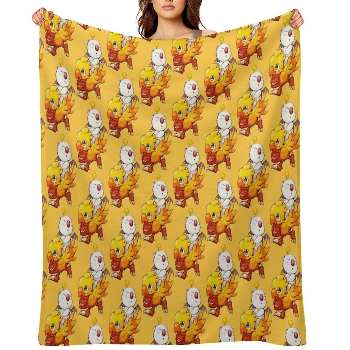 Chocobo & Moogle Final Fantasy Throw Blanket