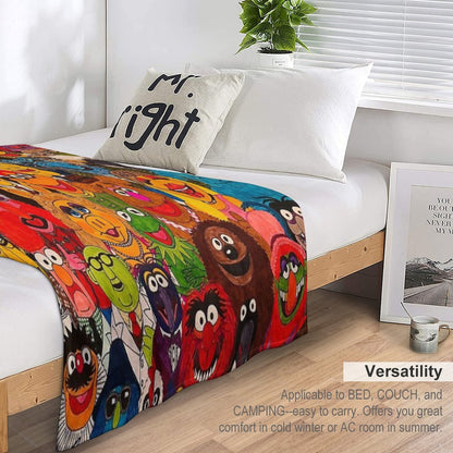 Retro Cartoon The Muppet Art Pattern Throw Blanket