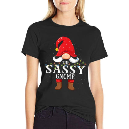 Sassy Gnome Matching Christmas Family Pajama  Moisture-wicking T-Shirt