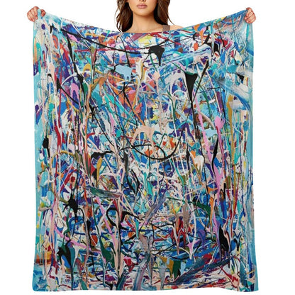 Blue Composition Throw Blanket