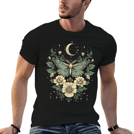 Goblincore Moth And Butterfly Moonphases Flowers Cottagecore  Lightweight T-Shirt