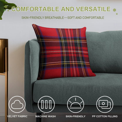 Traditional Royal Stewart Scottish Tartan Soft Washable Throw Pillow