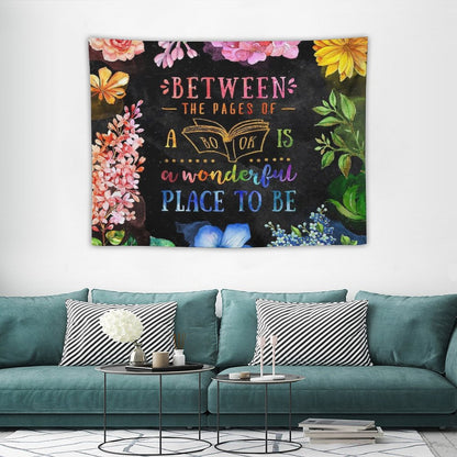 Between The Pages (black) Tapestry