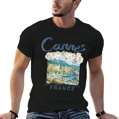 FRANCE Cannes French Riviera Vintage Travel T  Trendy Pattern T-Shirt