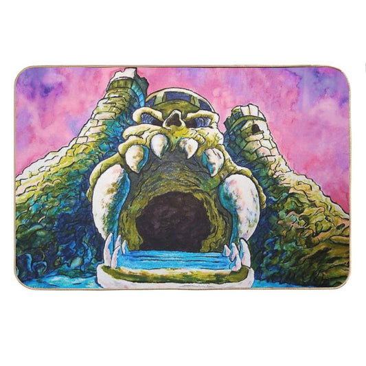 Castle Grayskull Watercolor Painting Bath Mat