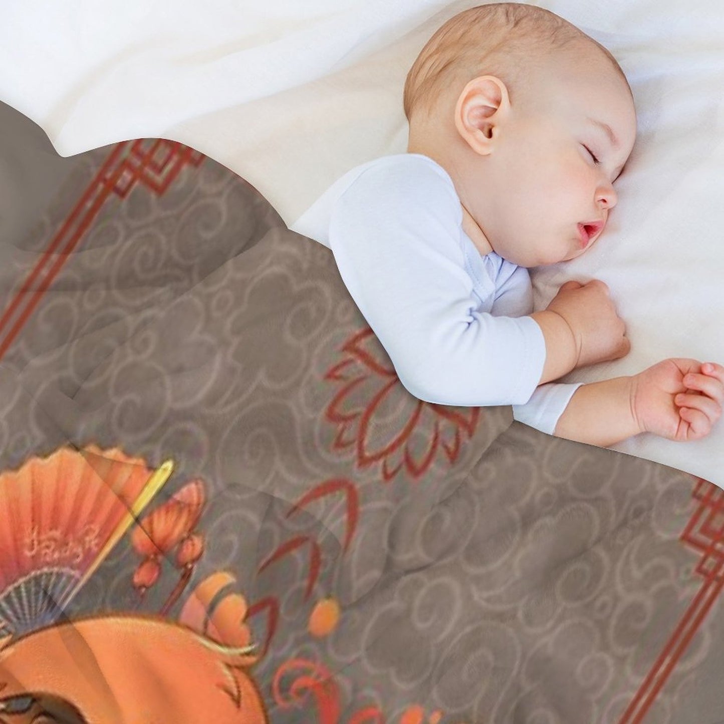 Kitsune Inari Fox Yin Yang Throw Blanket