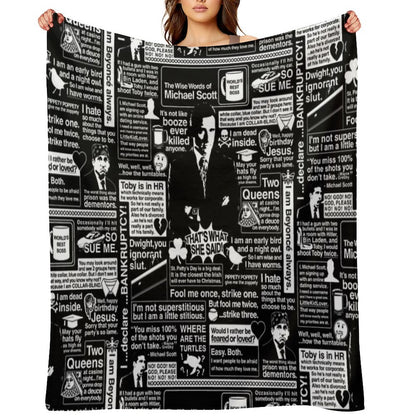 The Wise Words of Michael Scott Throw Blanket