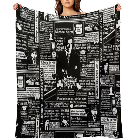 The Wise Words of Michael Scott Throw Blanket